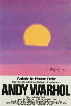 ANDY WARHOL (1928-1987) Sunset 1980 Manifesto mostra Galleria im hause behr...