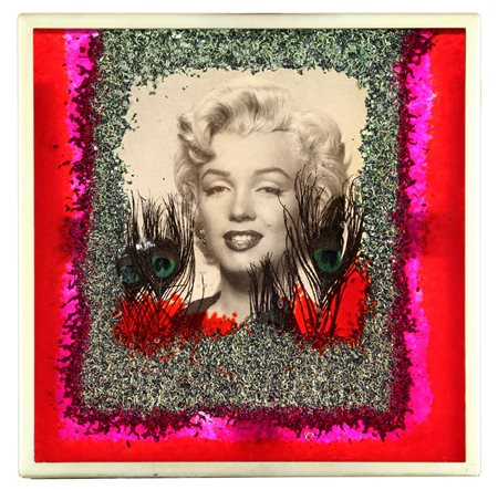 OMAR RONDA (1947-) Marilyn frozen resina cm 50x50 firmato titolato e datato...