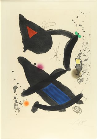 JOAN MIRO' (1893-1983) Senza titolo Acquaforte acquatinta esemplare HC cm...