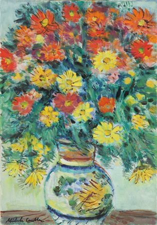 MICHELE CASCELLA (1892-1989) Fiori olio su tela cm 50x35 firmato in basso a...