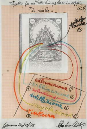 CLAUDIO COSTA (1942-1995) Progetto per.. 1978 collage su carta millimetrata...