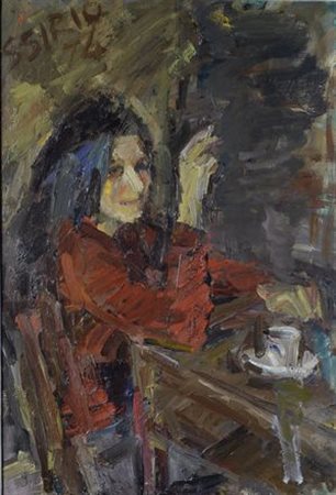 Sirio Salimbeni (Firenze, 1917) RAGAZZA CHE FUMA, 1974 Olio su tela, cm....