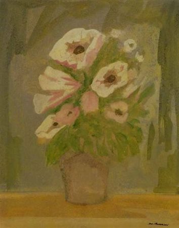 Marcello Boccacci (Firenze, 1914 - 1996) FIORI Olio su cartone, cm. 49,5x40...