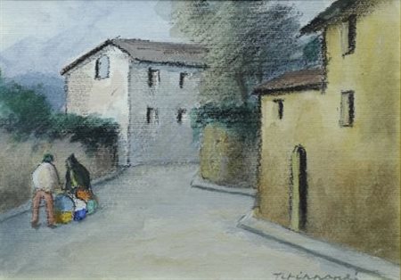 Nino Tirinnanzi (Greve in Chianti, 1923 - 2002) FIGURE IN STRADA tecnica...