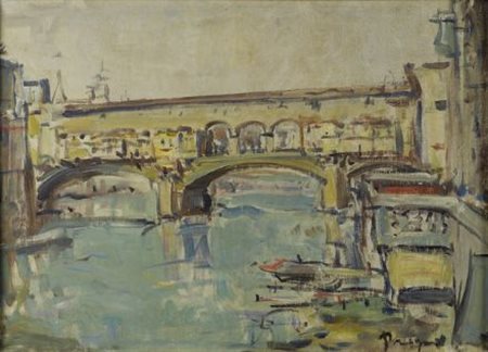 Enzo Pregno (Alessandria d’Egitto, 1898 - Firenze, 1972) VEDUTA DI PONTE...