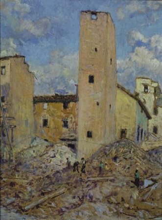 Galileo Chini (Firenze, 1873 - 1956) POR SANTA MARIA: ROVINE Olio su...