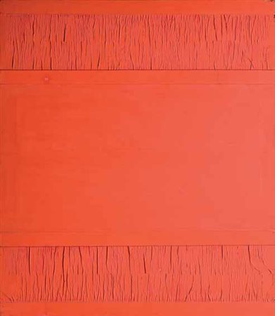 Tano Festa Roma 1938 – 1988 Rosso n. 35, 1961 tempera, legno e collage su...