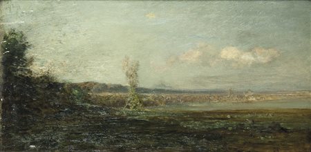 AVONDO VITTORIO Torino 1836 - 1910 "Paesaggio" 29x41,5 olio su tavoletta...