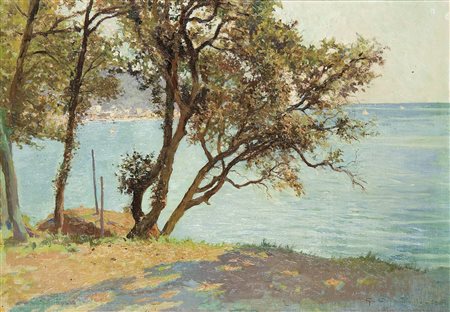 CARPANETTO GIOVANNI BATTISTA Torino 1863 - 1928 "Marina ligure" 1920 48x68...