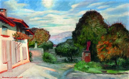 VALINOTTI DOMENICO Torino 1899 - 1962 "La basse in autunno" 1940 50x80 olio...