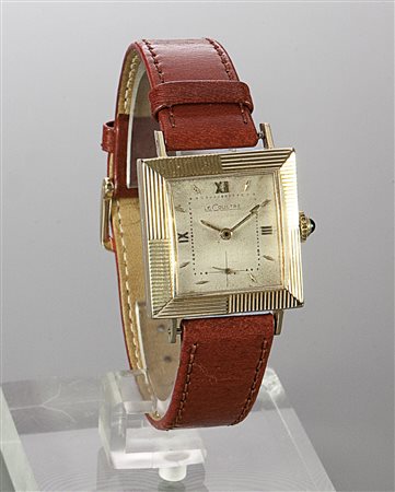 LE COULTRE Solo tempo, anni '40 27x27 Cassa in oro 14 Kt, di forma quadrata,...