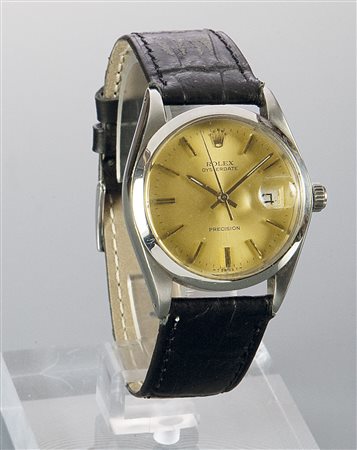 ROLEX Oyster Date Precision, anni '70, ref. 6694 Diam. 34 Cassa in acciaio in...