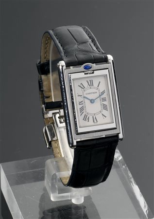 CARTIER Modello Tank basculante, misura media, in acciaio ref. 24653cd 34x24...