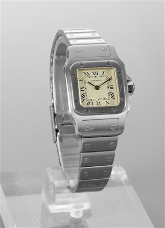 CARTIER Modello Santos Galbé, misura lady, anni '90 24x24 Cassa in acciaio di...