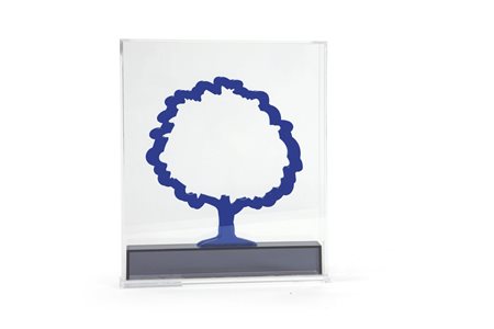 MAROTTA GINO Albero in plexiglass blu in teca di plexiglass trasparente....