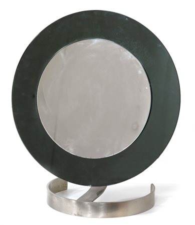 SPECCHIERA Specchio da tavolo orientabile con piedistallo in metallo cromato,...