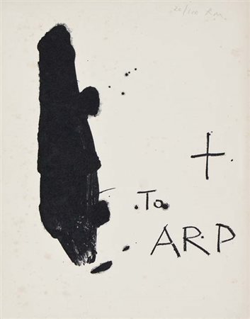 MOTHERWELL ROBERT Aberdeen 1915 - Provincetown 1991 Hommage À Hans Arp 1966...