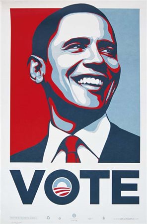 SHEPARD FAIREY FRANK Charleston (South Carolina) 1970 Vote 2008 stampa offset...