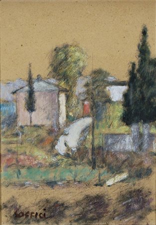 SOFFICI ARDENGO Rignano 1879 - Forte dei Marmi 1964 Paesaggio A Poggio Caiano...