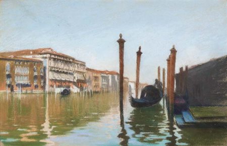 BRUGNOLI EMANUELE Bologna 1859 - Venezia 1944 Canal Grande 1889 pastelli su...