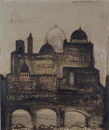 PIZZI CANNELLA PIERO Roma 1955 Cattedrale 2007 olio su tela Misure: 60x50...