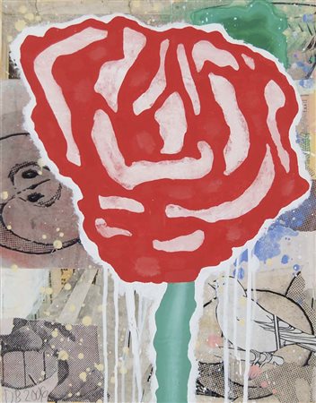 BAECHLER DONALD Hartford (Connecticut) 1956 Red Flower 2006 tecnica mista e...