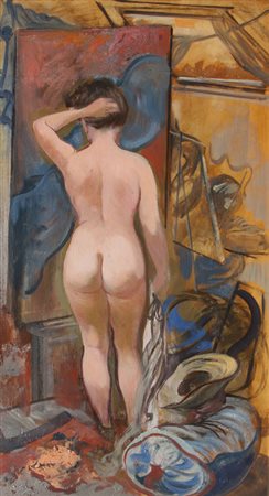 George GROSZ Berlino 1893-1959 Nudo, 1942 olio su tavola oil on board cm...