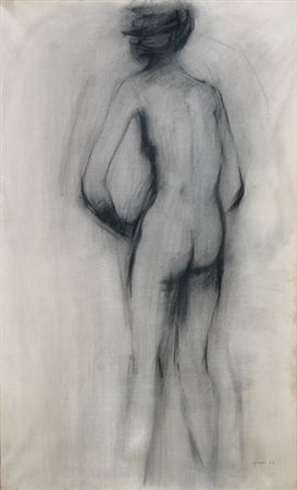 Giuseppe AJMONE Carpignano Sesia 1923-2005 Studio di nudo, 1964 carboncino su...