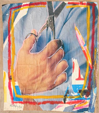 Mimmo ROTELLA Catanzaro 1918 - Milano 2006 Le forbici, 1996 pittura e...