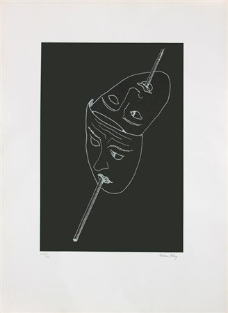 MAN RAY Les six masques voyants, 1970 litografia lithography cm 70.5×50.5...