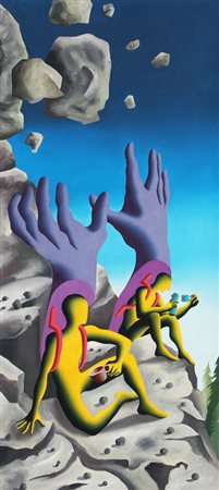 Mark KOSTABI Los Angeles 1960 Boulder holder, 1990 olio su tela oil on canvas...