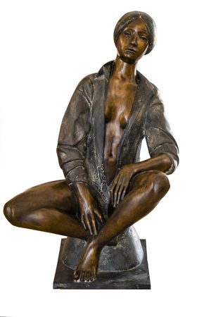 Vitaliano De Angelis (Firenze 1916 Livorno 2002) Modella Seduta, Scultura in...