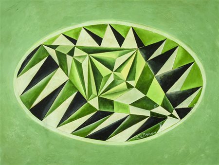 Luca Chessa ( 1918 1997) Geometria palme futuriste, 1920 c.a. Olio su...