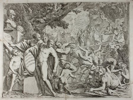 Pietro Testa,&nbsp;Un giovane tra vizio e virtù.1645-1650.Acquaforte. mm...