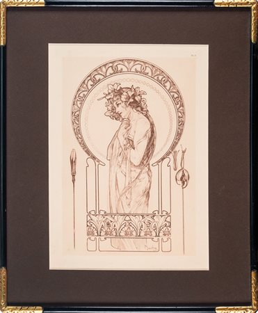 Alphonse Mucha,&nbsp;Figura femminile decorativa (ispirata a La Princesse...