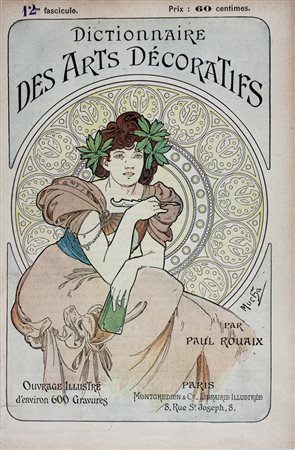 Alphonse Mucha,&nbsp;Copertina di Dictionnaire des Arts Décoratives. 1900...