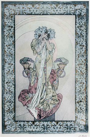 Alphonse Mucha,&nbsp;Panneau décoratif La Princesse Lointaine Theatre Sarah...