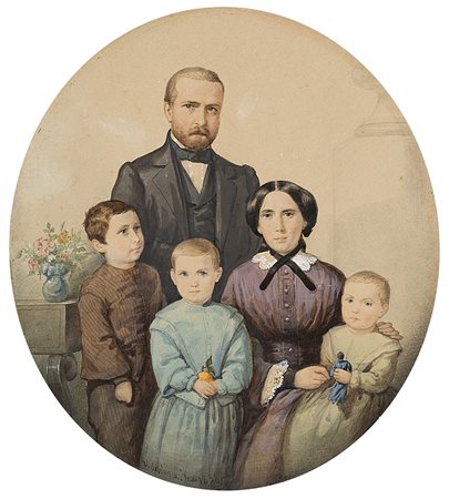 Vincenzo Cabianca (Verona 1827 - Roma 1902) &quot;Ritratto di famiglia...