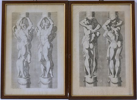 Da Carracci coppia di acqueforti del sec. XVIII