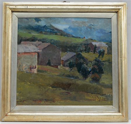 Cressini Carlo (Genova 1864 - Milano 1938) "Paesaggio pedemontano", 1934,...