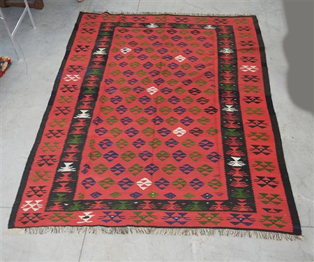 [Tappeti] Tappeto Kilim Sharkoy, Asia Minore. Disegno geometrico nei toni del...