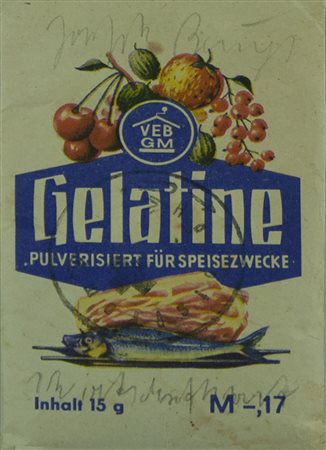 JOSEPH BEUYS Krefeld, 1921 – Düsseldorf, 1986 " Gelatine, Wirtschaftswert " (...