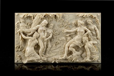 Scultore dell'inizio del sec. XIX "Diana circondata dalle ninfe" altorilievo...