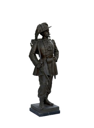 Carlo Marocchetti (Torino 1805 - Passy 1867)Statua in bronzo raffigurante un...