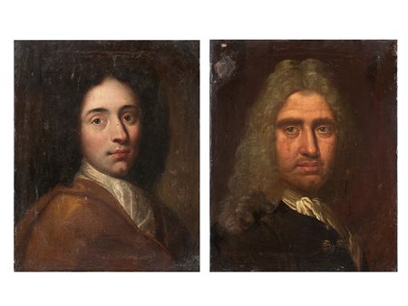 Scuola genovese del secolo XVIII "Ritratto di giovane uomo" e "Ritratto di...