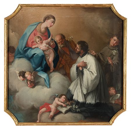 Antonio Balestra (Verona 1666 - Verona 1740)(attr.)"Madonna con Bambino, San...