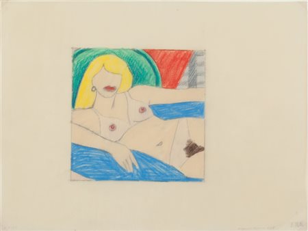 TOM WESSELMANN (1931-2004) Study for Nude Silkscreen 1976matita e matita...