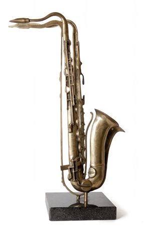 FERNANDEZ ARMAN (1928-2005) Saxophone 1984bronzo dorato cm 74x15x48esemplare...