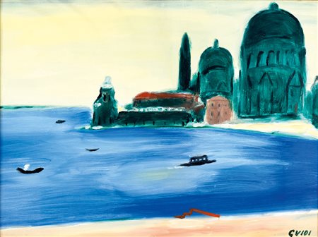 VIRGILIO GUIDI (Roma 1892 - Venezia 1984), Punta della Dogana, 1949 olio su...