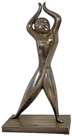 VIRGILIO GUIDI (Roma 1892 - Venezia 1984), Donna inquieta, scultura in bronzo...